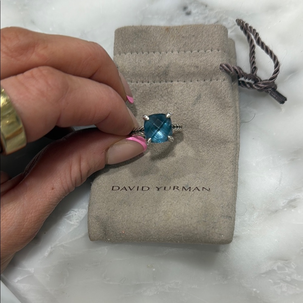 David Yurman chatelaine Hampton blue topaz ring